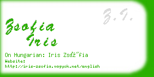 zsofia iris business card